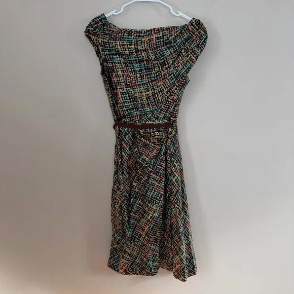 Byron Lars Beauty Mark Draped Shoulder Tweed-Inspired Silk Blend Dress – Size 4 - Picture 9 of 10